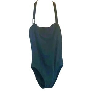 NWT Nautica Signature Granite One Piece Halter Top Swimsuit 12 Beach Summer Swim
